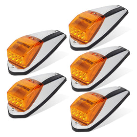 Partsam front view of five amber cab marker lights showing full set and fit