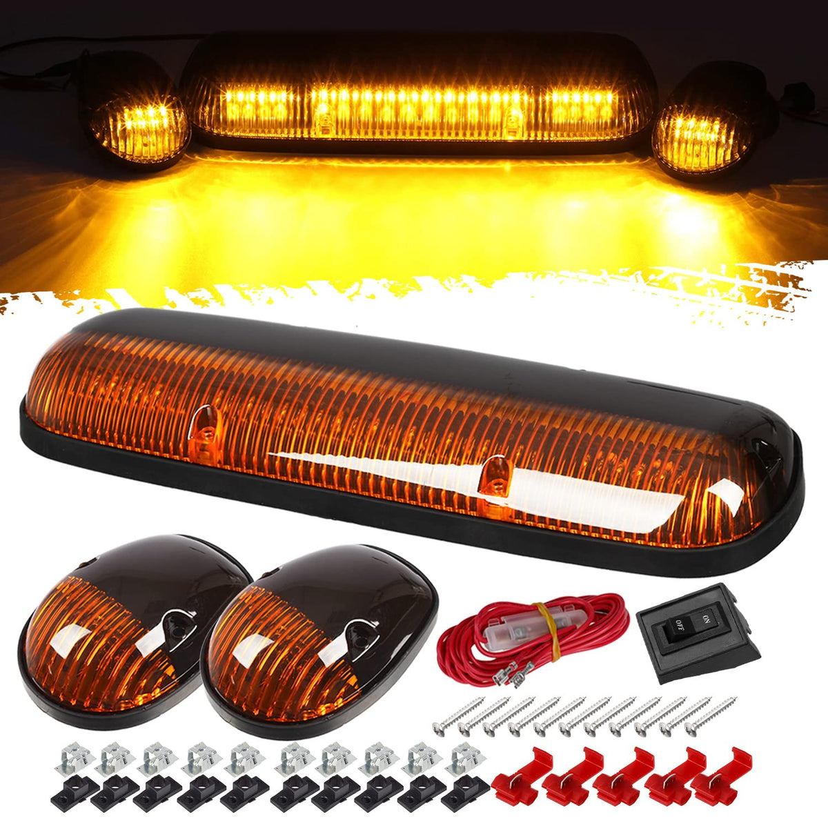 Partsam front packaging showing the amber cab lights and fitment details for clarity