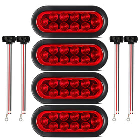 Partsam front view of four sealed red oval lights showing compact design and visibility