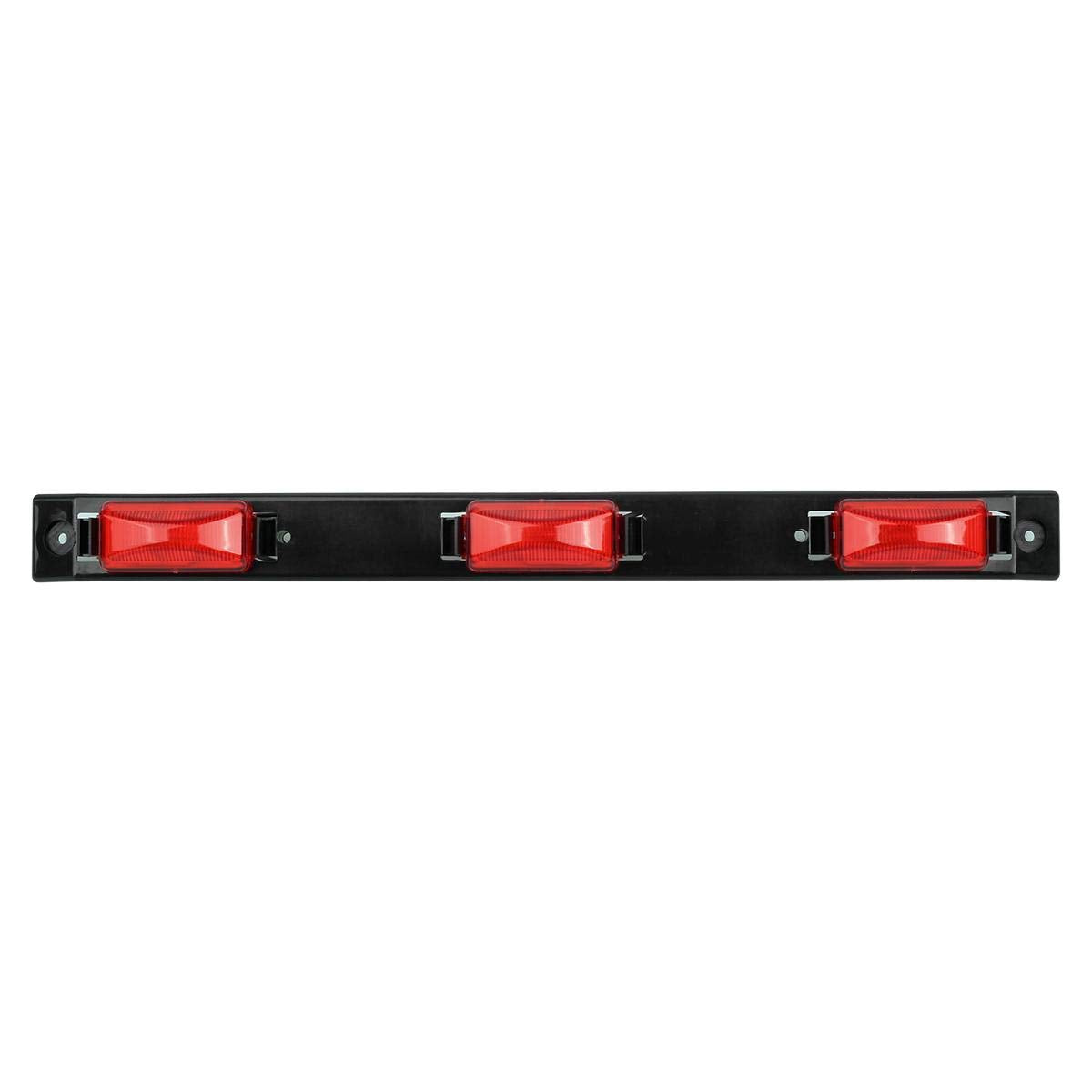 Partsam front profile of 17-inch identification light bar showing clear lens and mount for increased safety