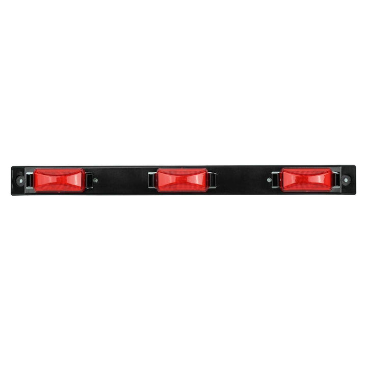 Partsam front profile of 17-inch identification light bar showing clear lens and mount for increased safety