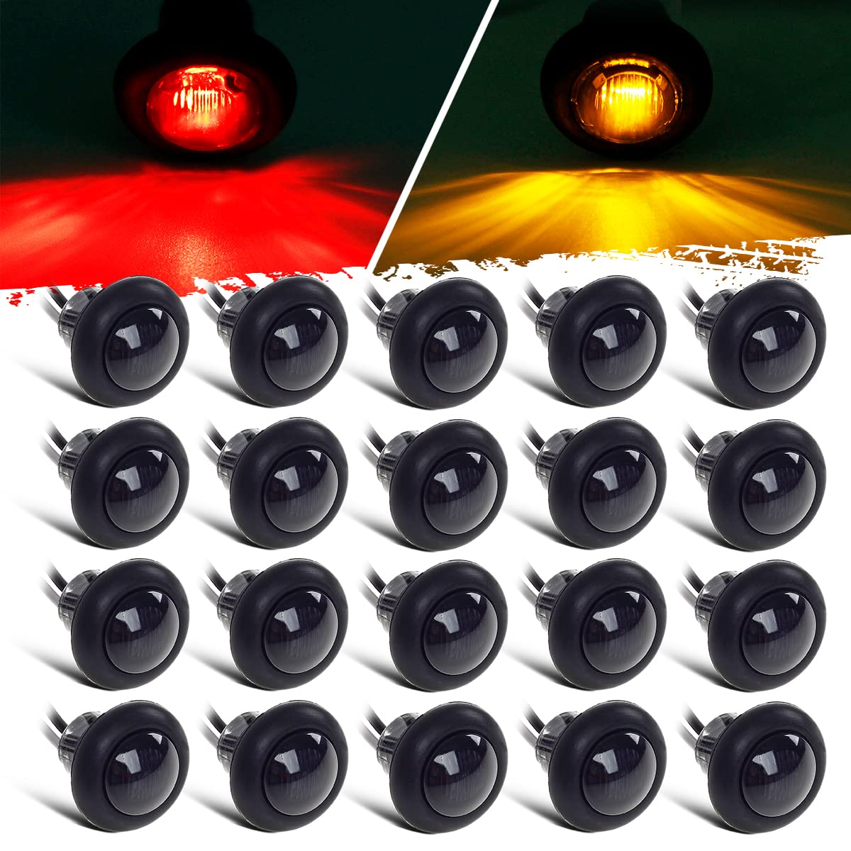 Partsam front view 20-pack showing compact marker lights and low-profile benefit
