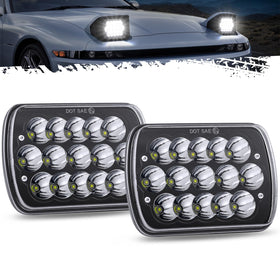 Partsam front view 7x6 headlight showing bright DRL and crisp beam benefit