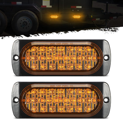 Partsam front view amber marker light showing bright LED benefit