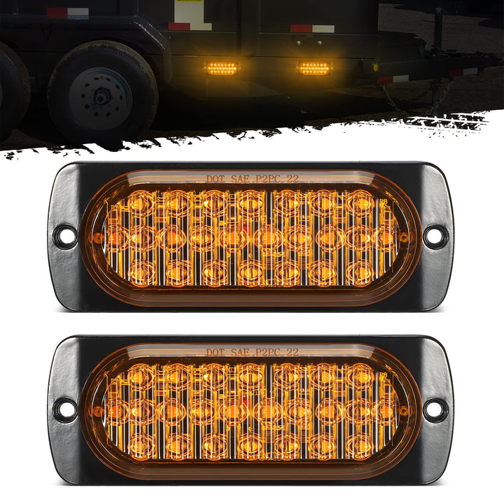 Partsam front view amber marker light showing bright LED benefit