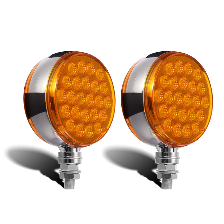 Partsam front view amber pedestal light showing bright LEDs and visibility