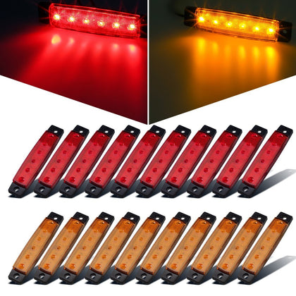 Partsam front view of amber and red lights showing complete kit benefit