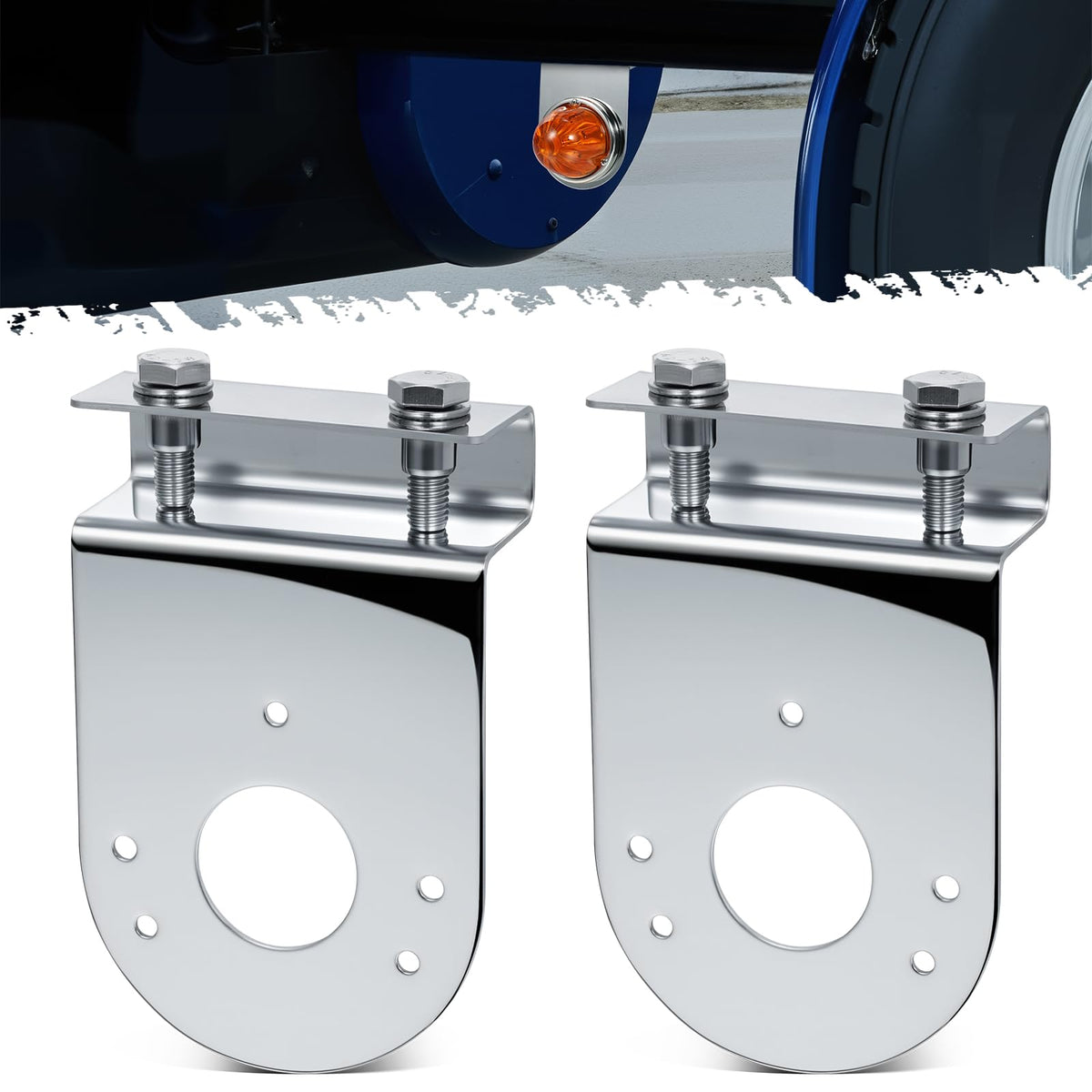 Partsam front view bracket mounted showing clean 90-degree support and secure hold