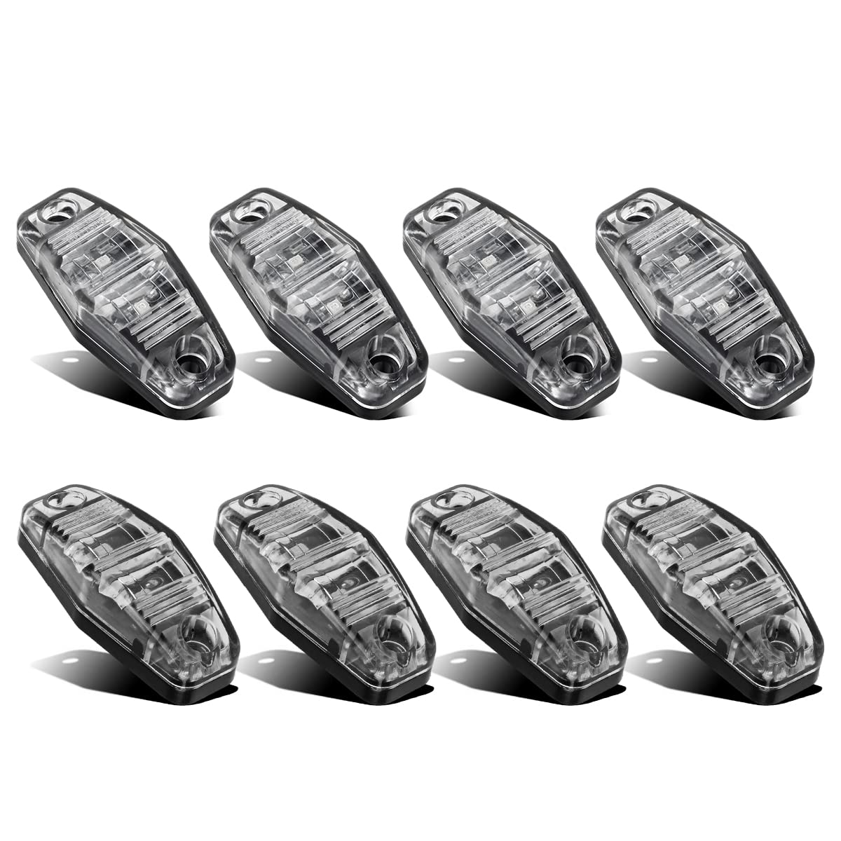 Partsam front view clear lens showing oval marker light and visibility benefit