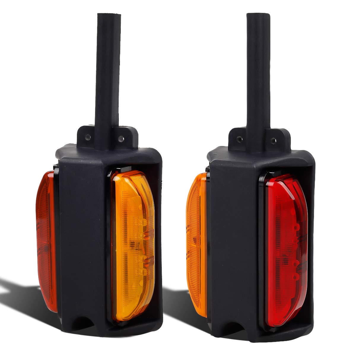 Partsam front view showing amber and red lenses and clear visibility