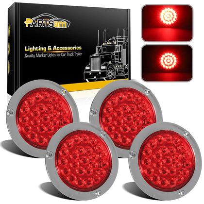 Partsam front view flange-mounted light showing bright LEDs and clear signaling benefit
