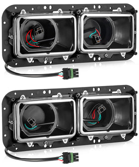 PARTSam front view headlight housing displaying stainless bezel and mounting fit