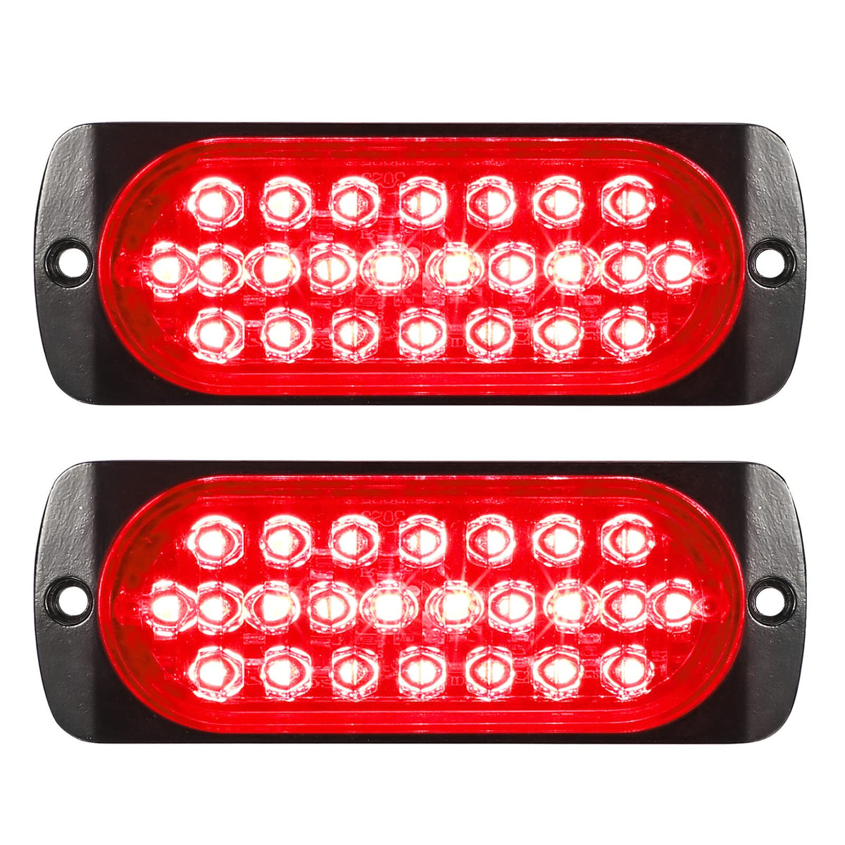 Partsam front view red lens showing bright visibility and safety