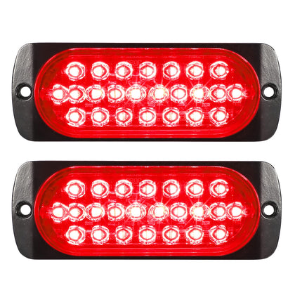 Partsam front view red lens showing bright visibility and safety