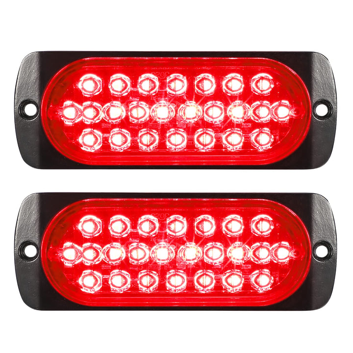 Partsam front view red lens showing bright visibility and safety
