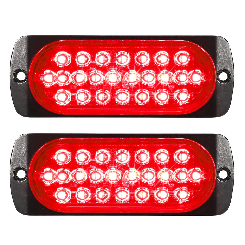 Partsam front view red lens showing bright visibility and safety