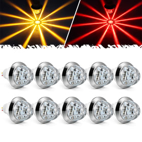 Partsam front view of marker light showing clear lens and chrome bezel for high visibility