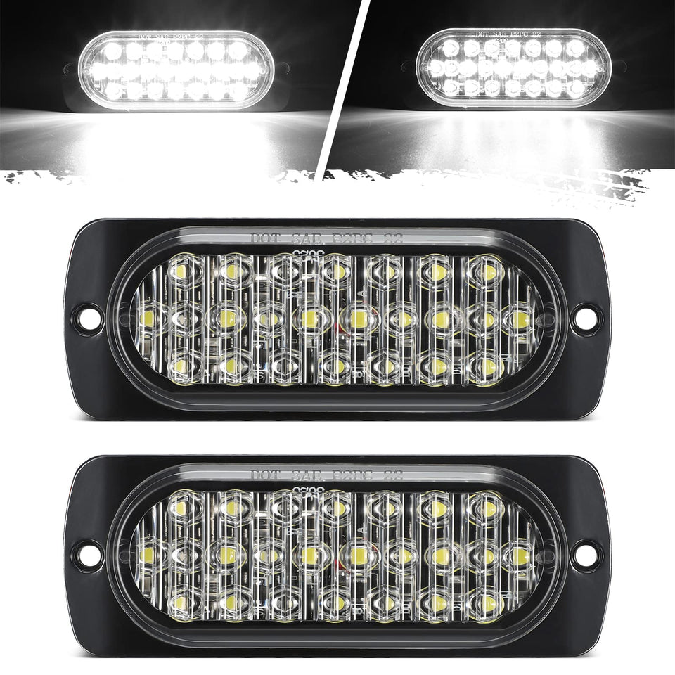 Partsam front view marker light showing bright LEDs and clear lens for improved visibility