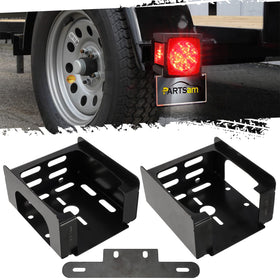 Partsam front view of left and right black mounting boxes protecting lights