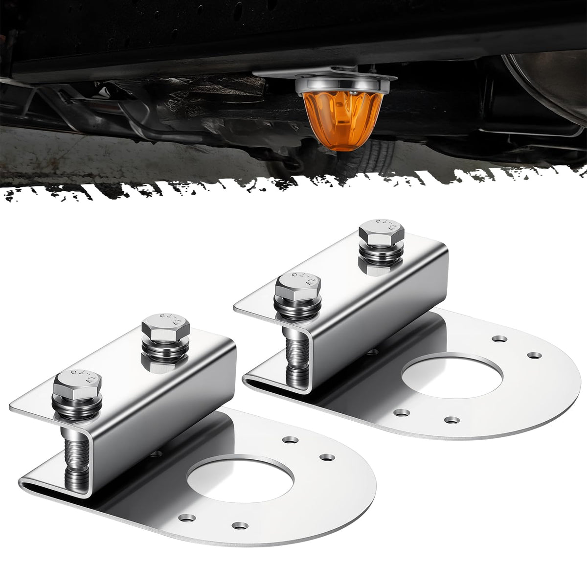 PARTsam front view of two clamp-on brackets showing secure mount and clean look