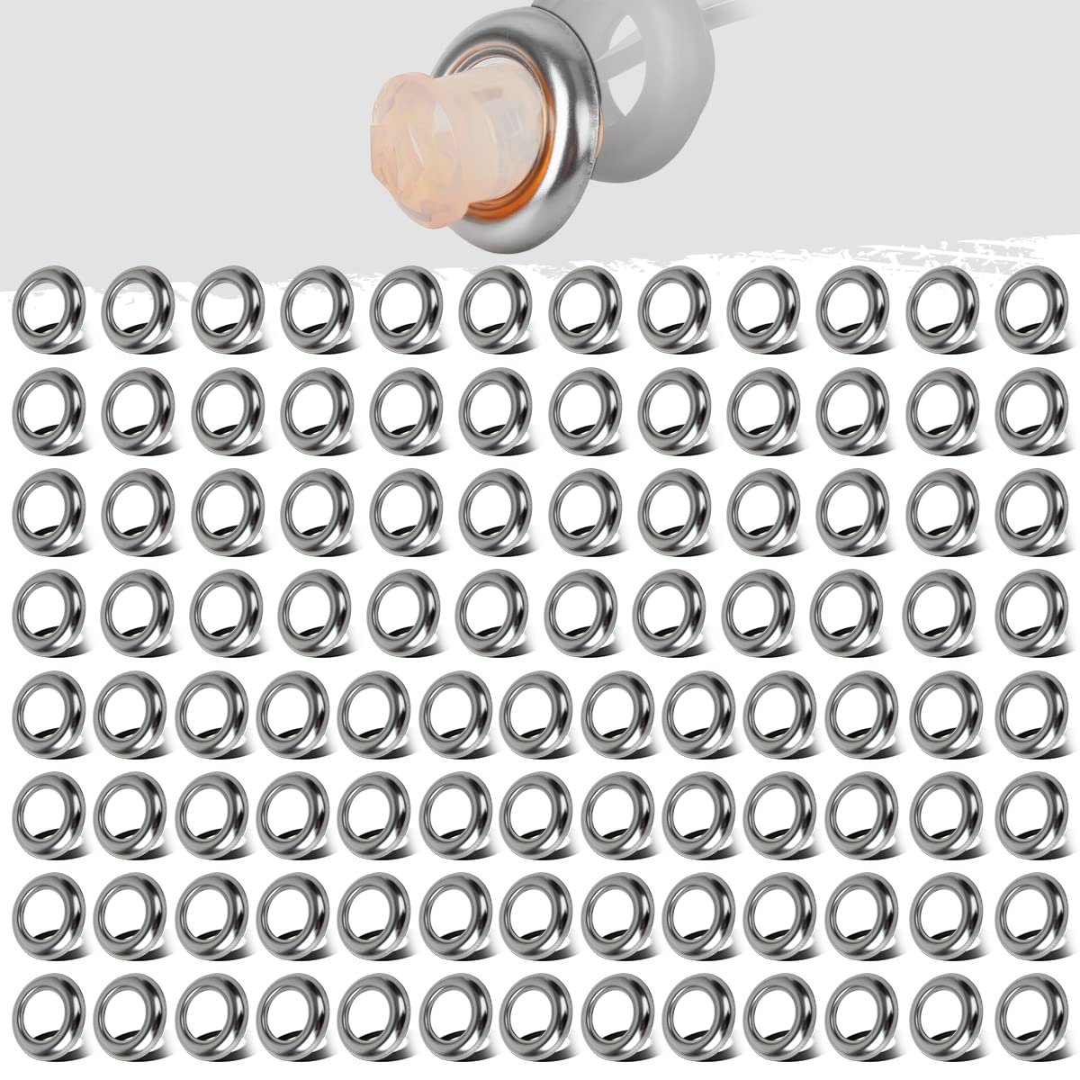 Partsam front view pack of 100 bezels showing quantity and chrome finish benefit