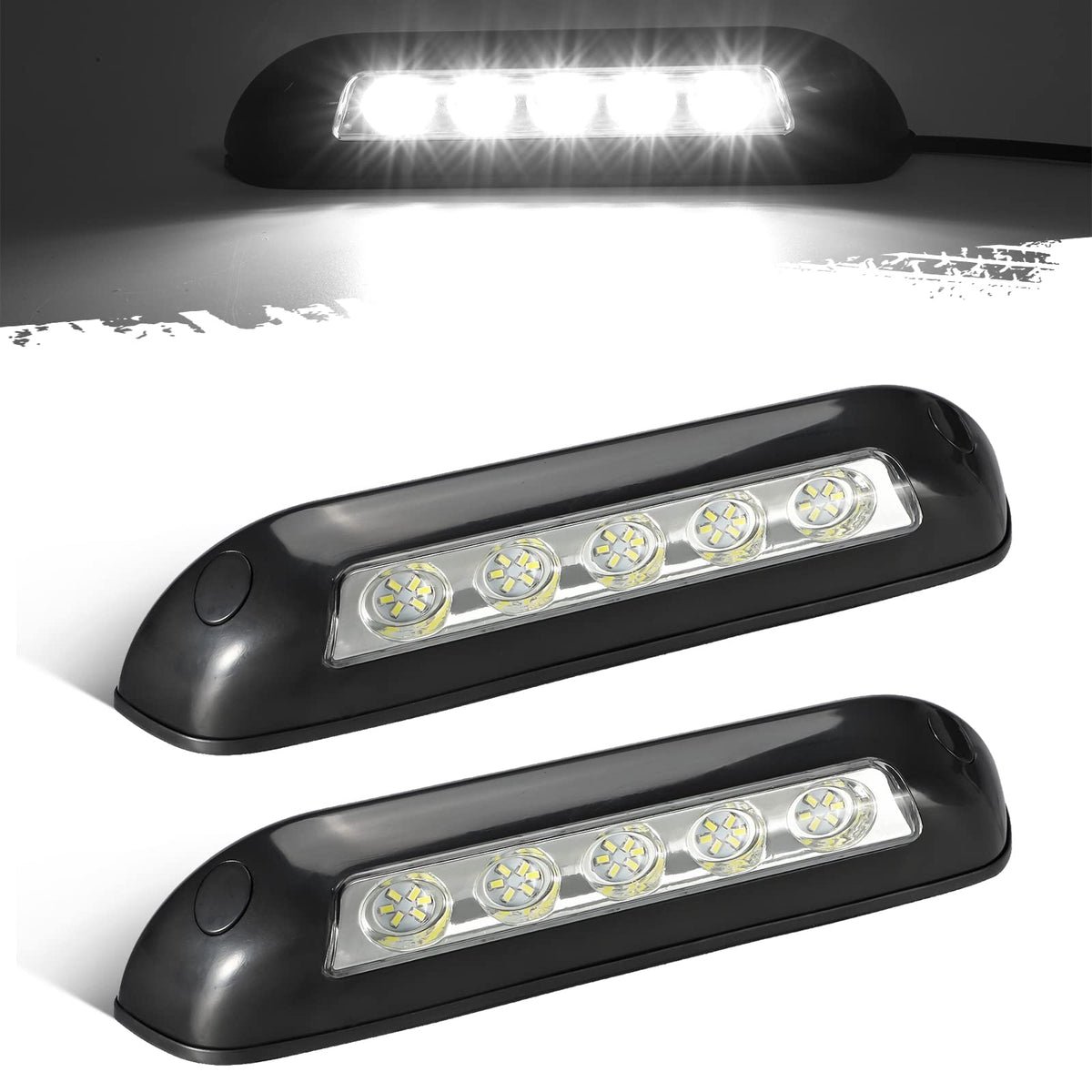 Partsam front view of two 8 inch porch lights showing compact profile and neat finish