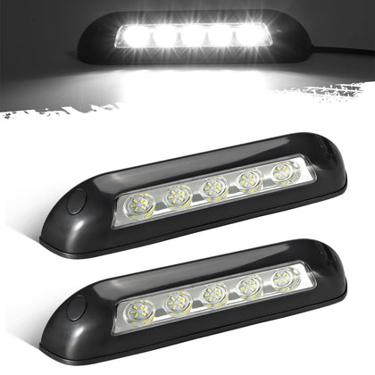 Partsam front view of two 8 inch porch lights showing compact profile and neat finish