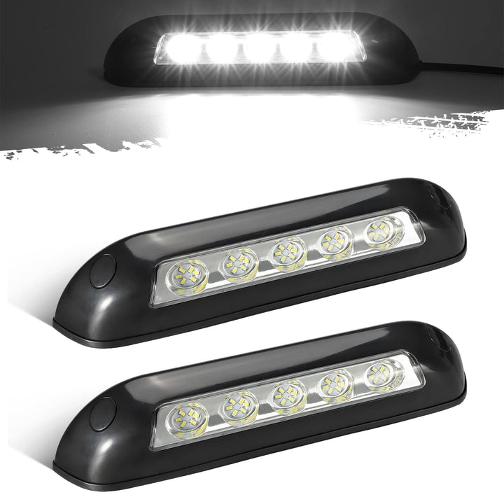 Partsam front view of two 8 inch porch lights showing compact profile and neat finish