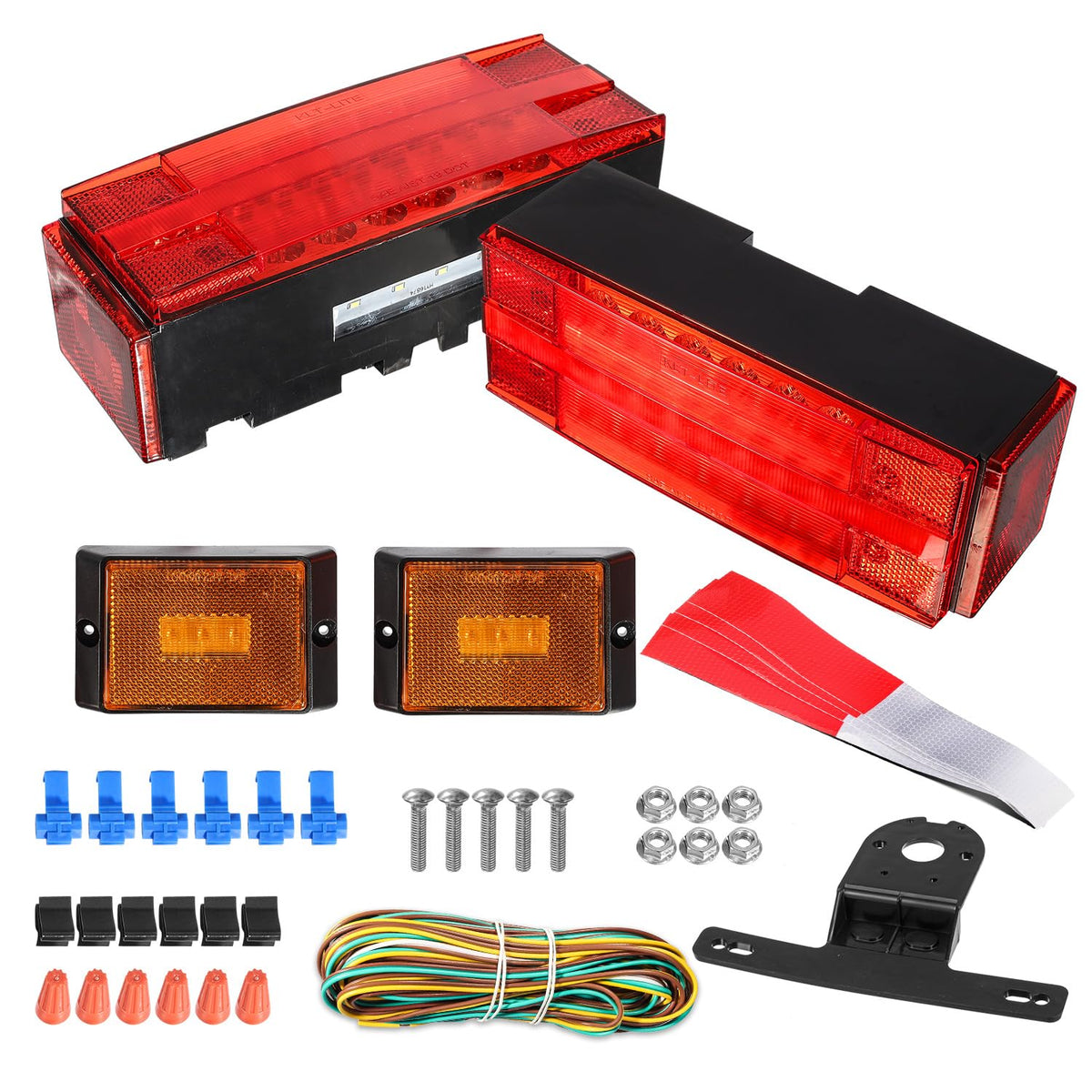 Partsam front view rectangle LED tail light showing full functions and clear visibility