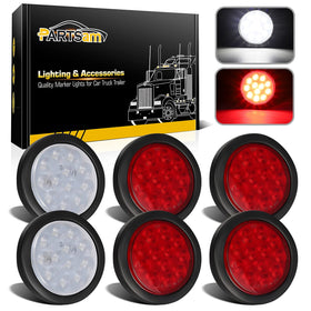 Partsam front view showing four red and two white lights for improved visibility