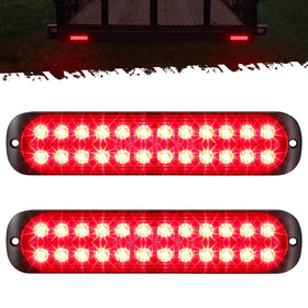 Partsam front view red LED tail light showing bright illumination and durability
