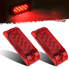 Partsam front view of red rectangular side marker showing bright LEDs and clear signaling