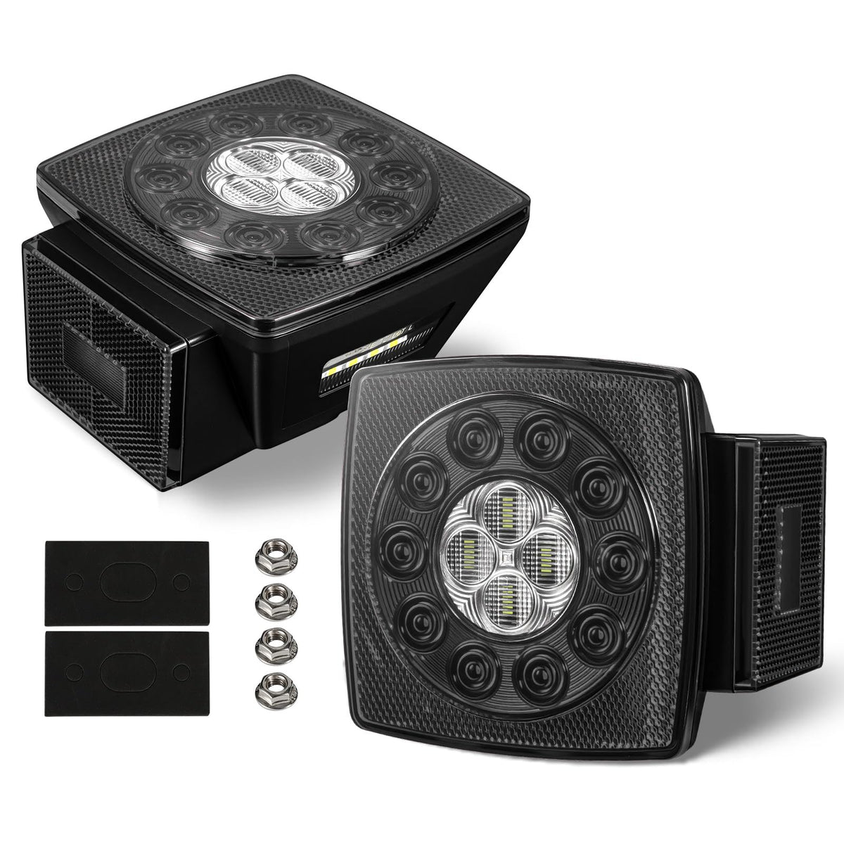 Partsam front view showing clear lens and bright signaling benefit visibility
