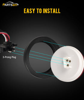 Partsam grommet and pigtail detail showing wiring ease and weatherproofing benefit