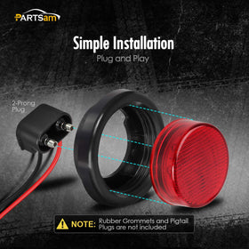 Partsam illuminated red marker at night highlighting improved road presence and low power draw