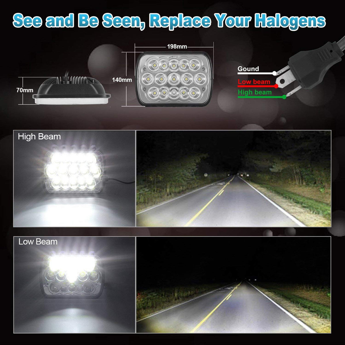 Partsam installed in Jeep Wrangler demonstrating improved visibility