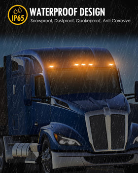 Partsam installed on Peterbilt roof improving night visibility benefit