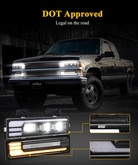 Partsam installed on Silverado front view improving modern illumination