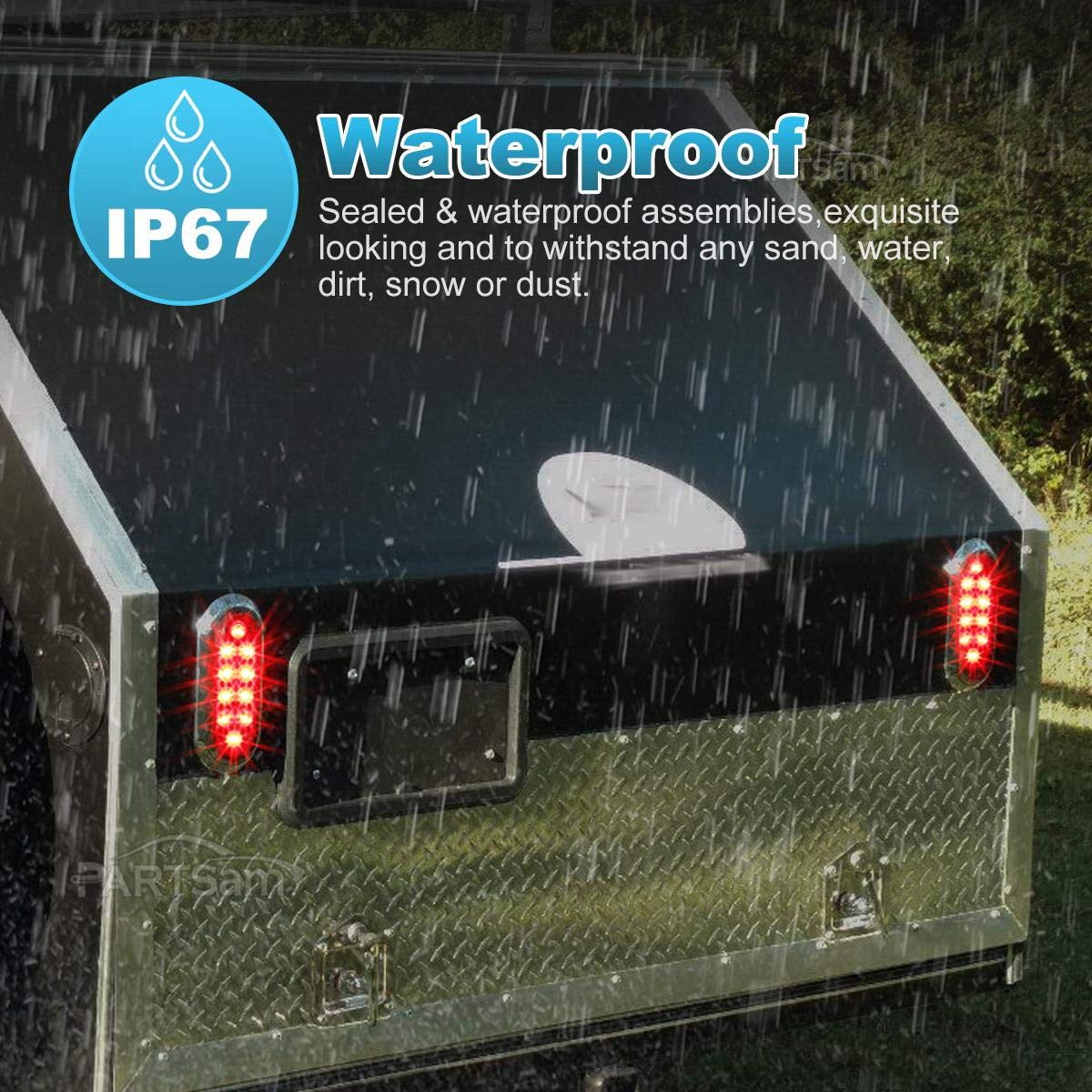 Partsam installed on trailer rear showing improved visibility benefit