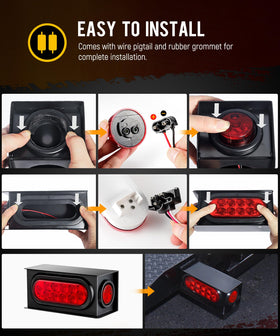 Partsam tail lights installed on trailer rear demonstrating improved night visibility