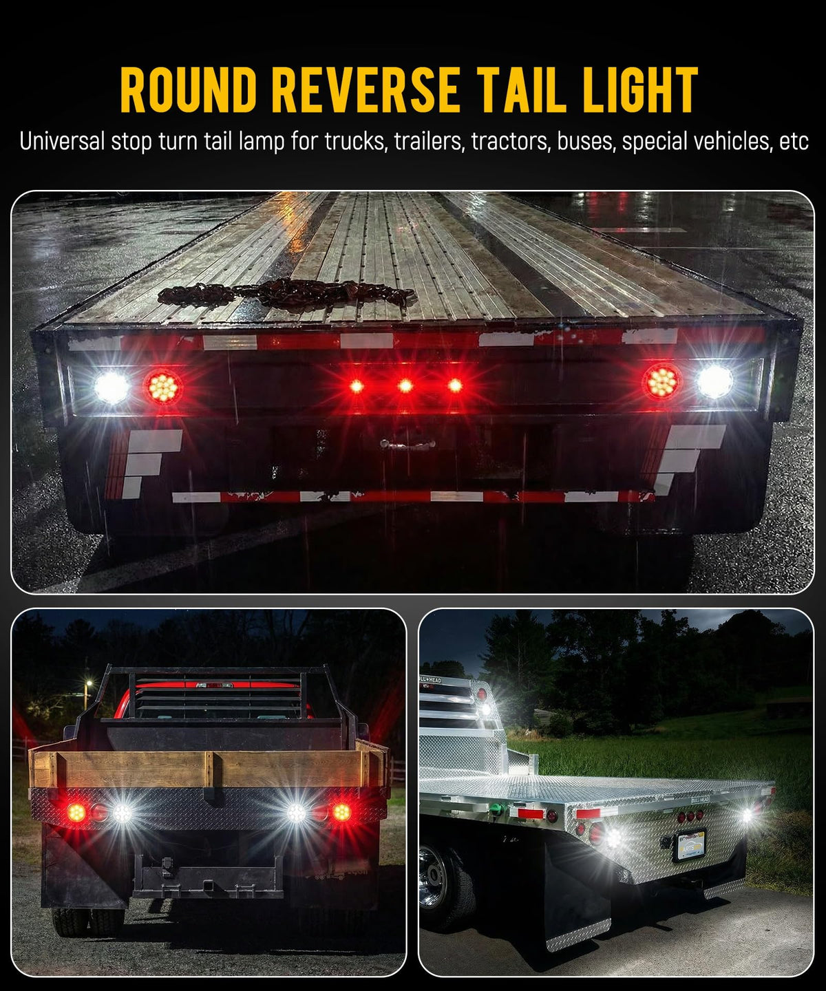 Partsam lamp installed on a trailer demonstrating bright reverse illumination and visibility