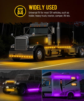 Partsam installed on trailer side showing enhanced visibility and waterproof performance