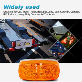 Partsam installed on trailer side marker providing improved road-side visibility