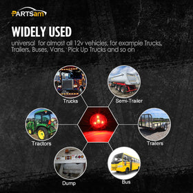 Partsam installed on trailer side at night improving visibility and safety