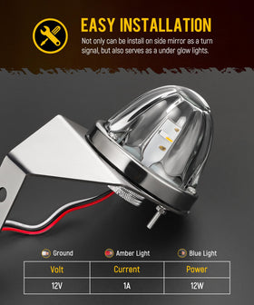Partsam installed on truck mirror showing improved signaling and safety benefit