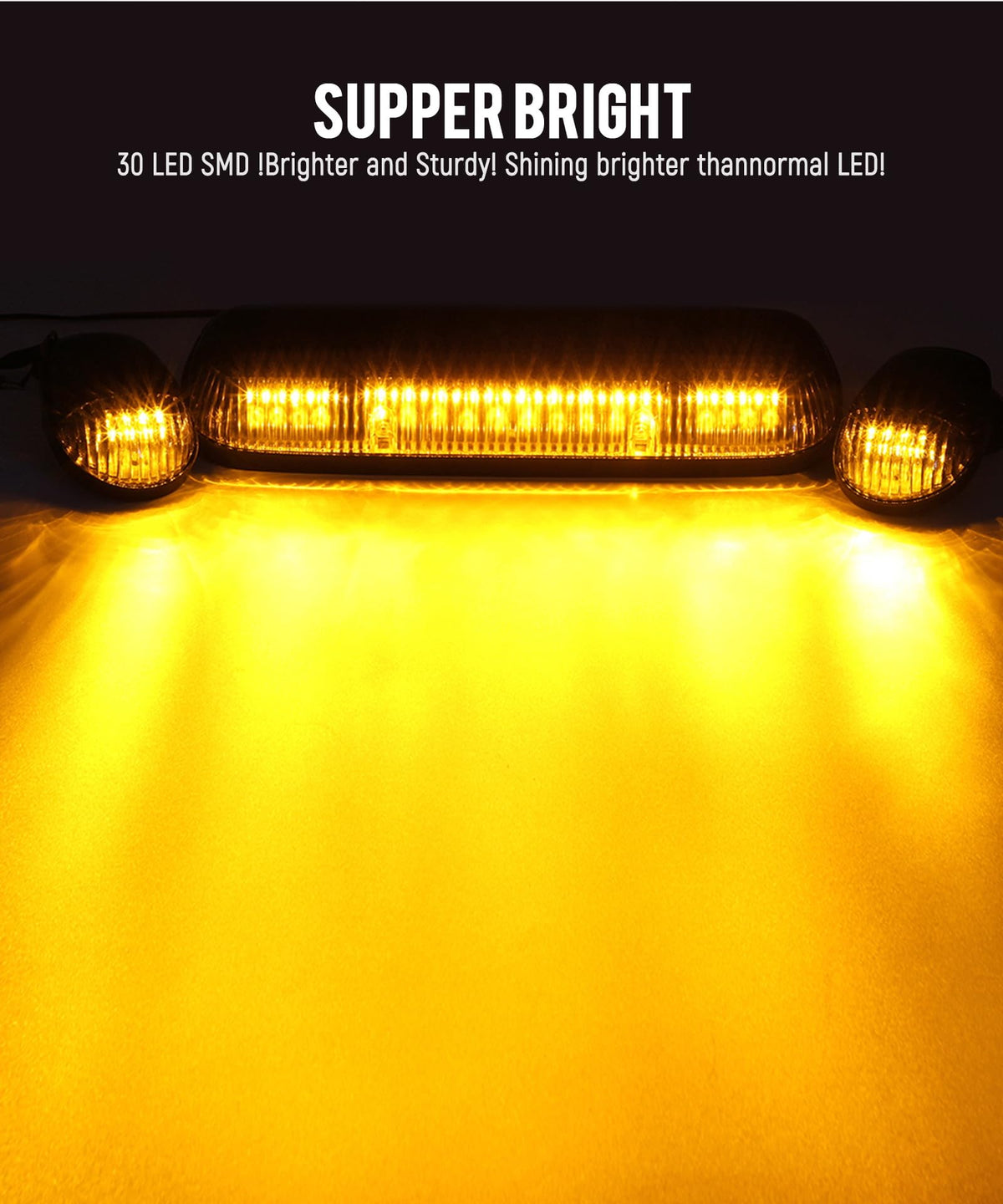 Detail of Partsam 30-LED array demonstrating bright illumination performance