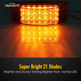 Partsam close-up of 21 LED array highlighting bright, uniform amber illumination