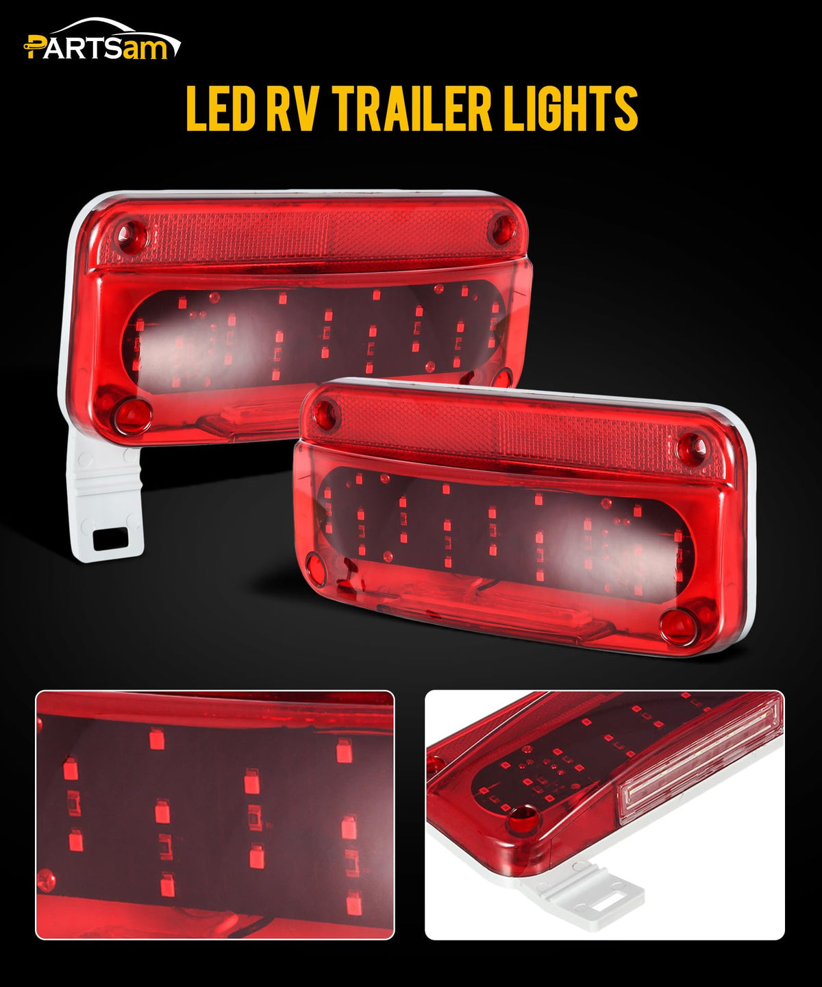 Partsam left unit featuring integrated white license plate light for clear plate illumination