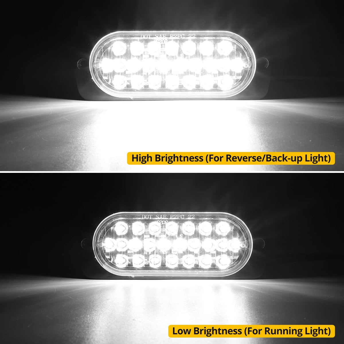 Partsam close-up of polycarbonate lens resisting impact and boosting light output