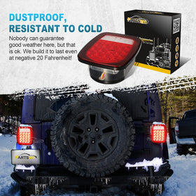 Partsam acrylic lens detail showing weatherproof housing for long-lasting protection